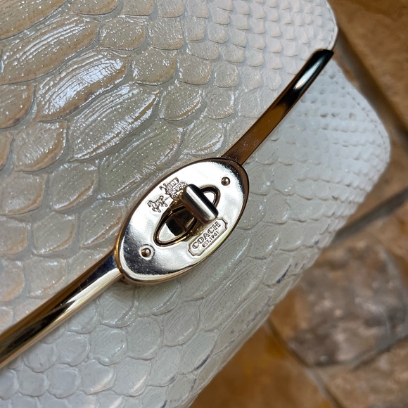 COACH Madison Crossbody/Clutch Python Embossed Leather Evening Bag - Picture 2 of 9